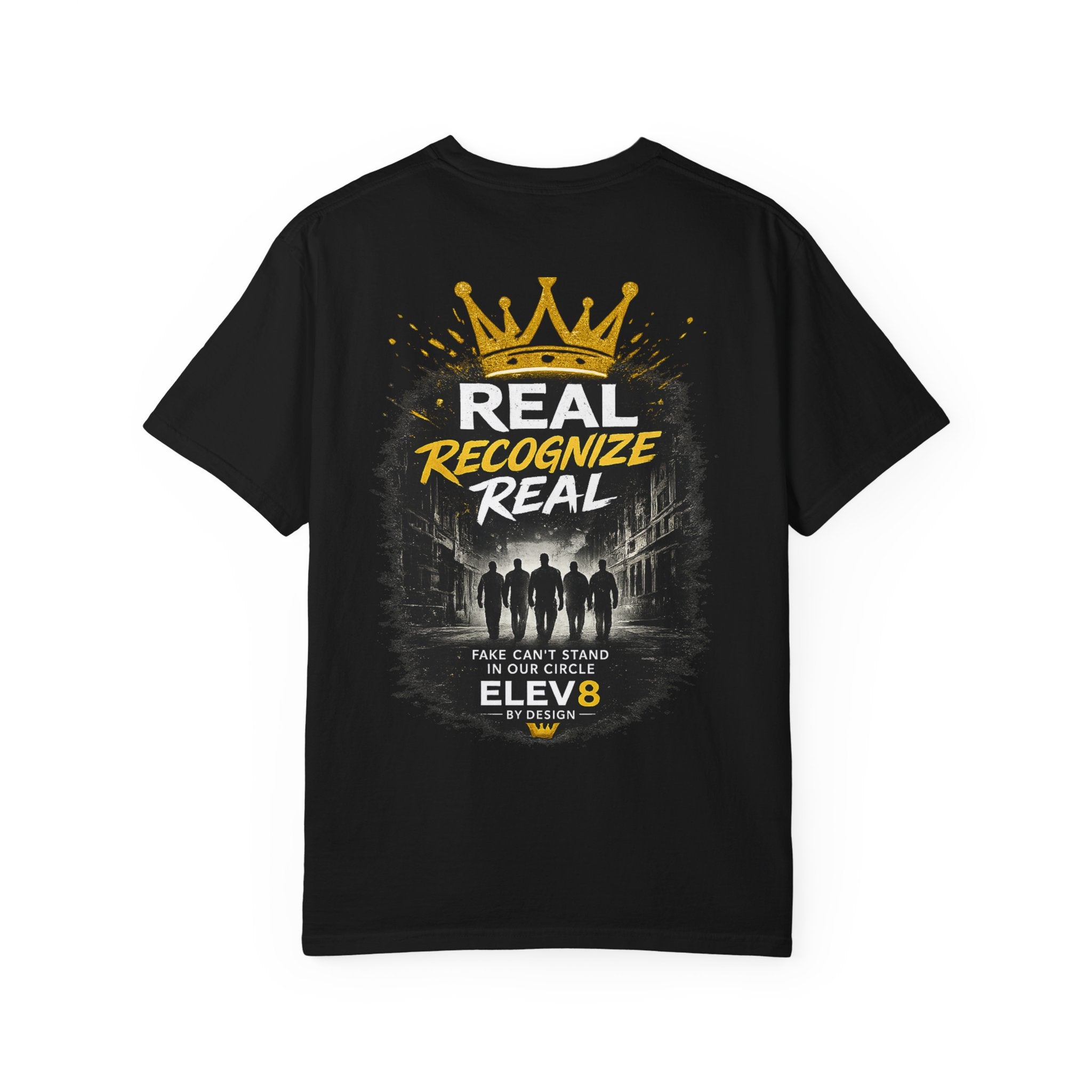 Elev8 "Real Recognize Real" T-Shirt - Crown Logo Streetwear Tee