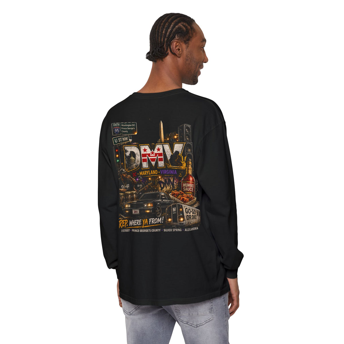 ELEV8 BY DESIGN™ | DMV Nights Premium Garment-Dyed Long Sleeve Tee