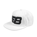 Embroidered '8' Wing Snapback Hat — White Streetwear Baseball Cap