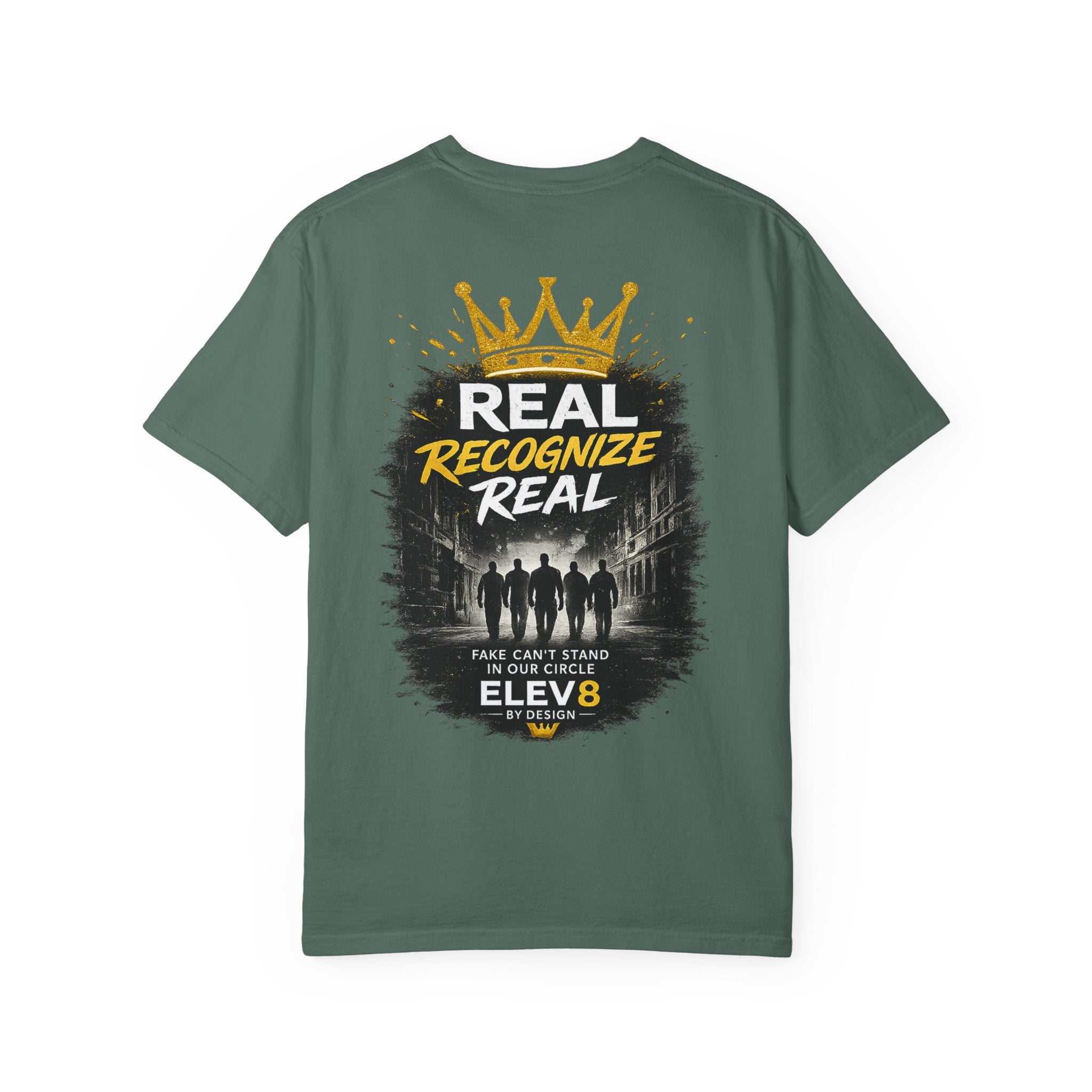 Elev8 "Real Recognize Real" T-Shirt - Crown Logo Streetwear Tee