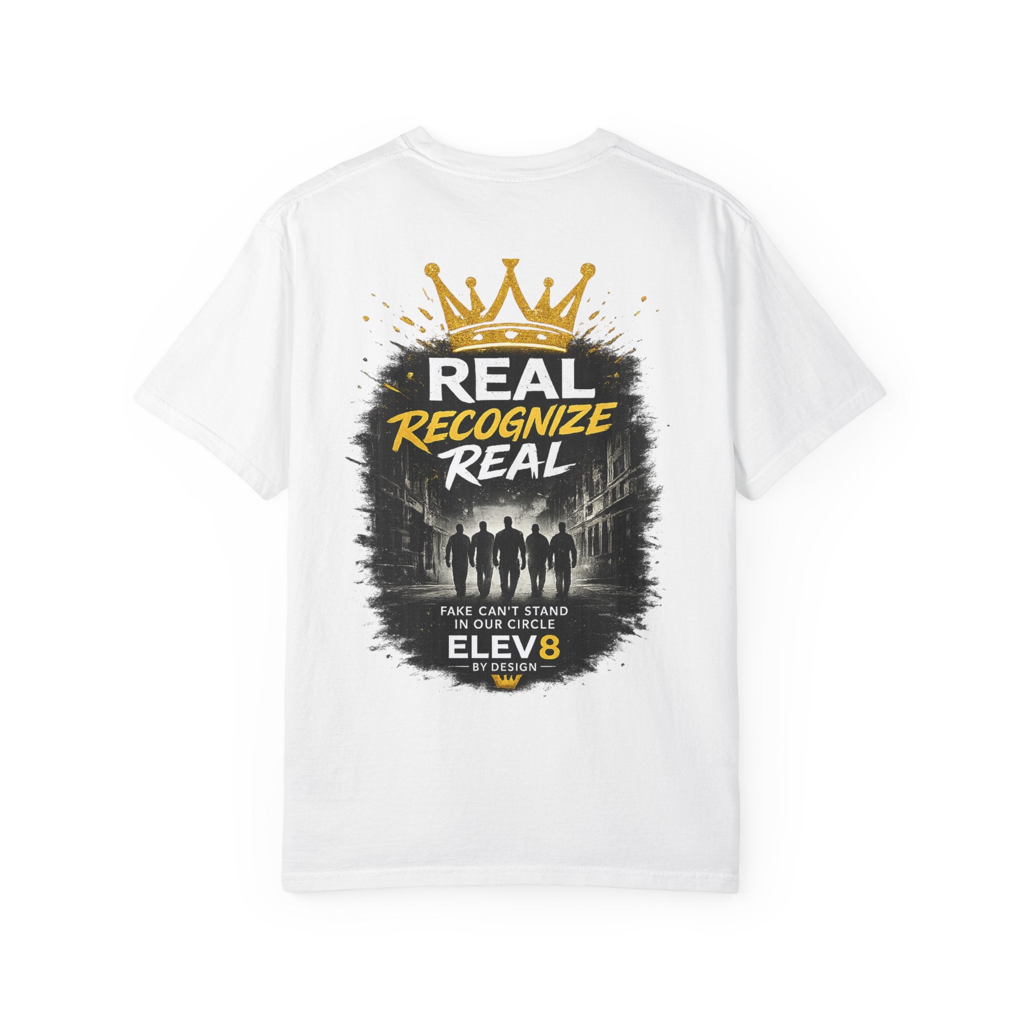 Elev8 "Real Recognize Real" T-Shirt - Crown Logo Streetwear Tee
