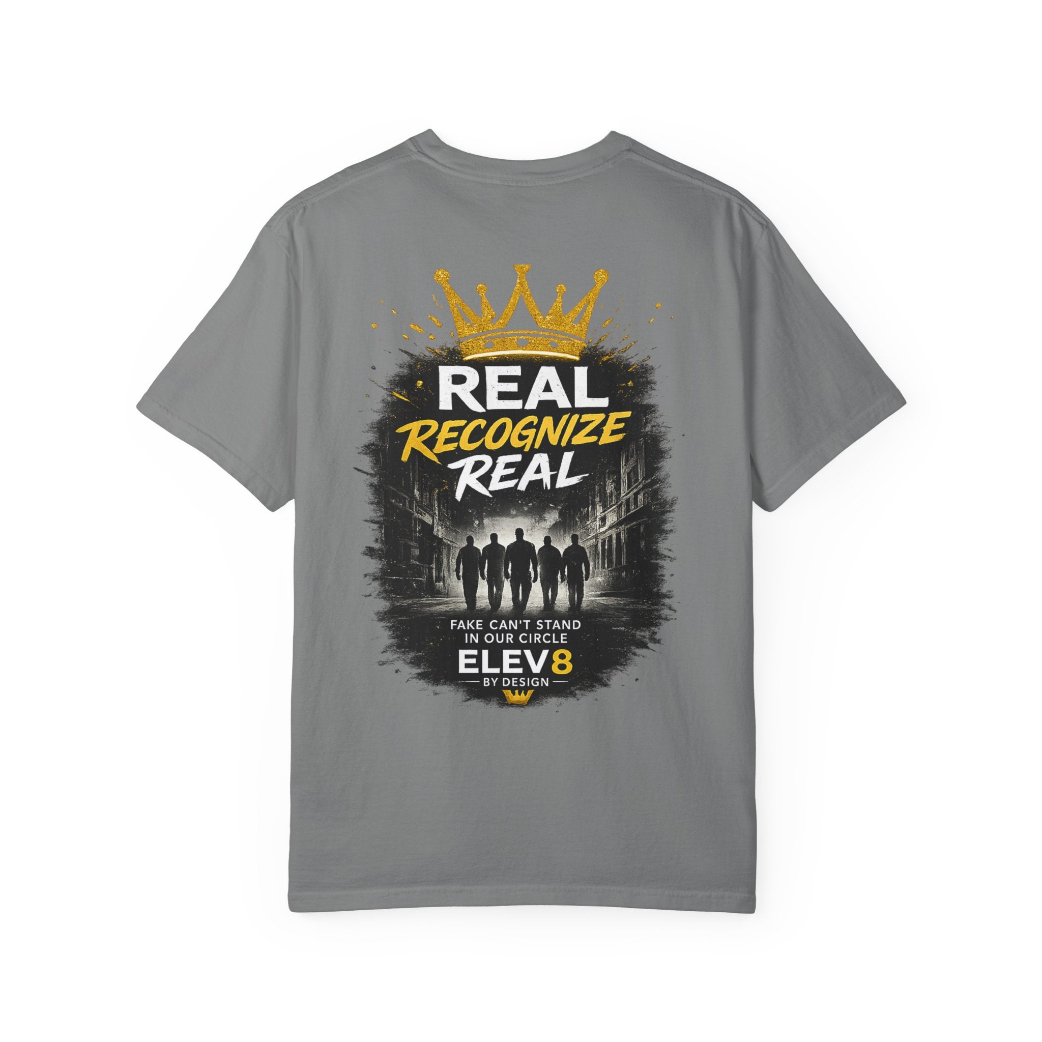 Elev8 "Real Recognize Real" T-Shirt - Crown Logo Streetwear Tee