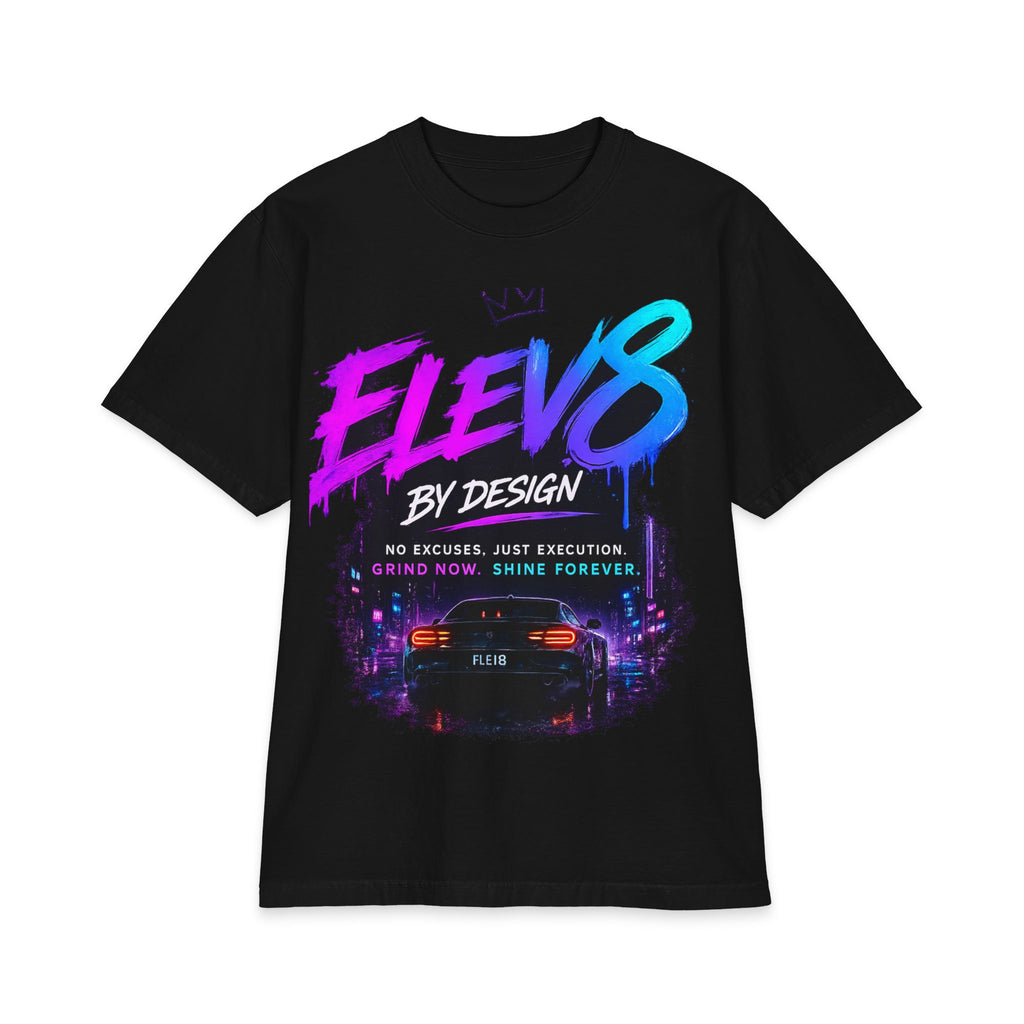 Elev8 By Design Graphic Tee — Retro Neon Car Streetwear