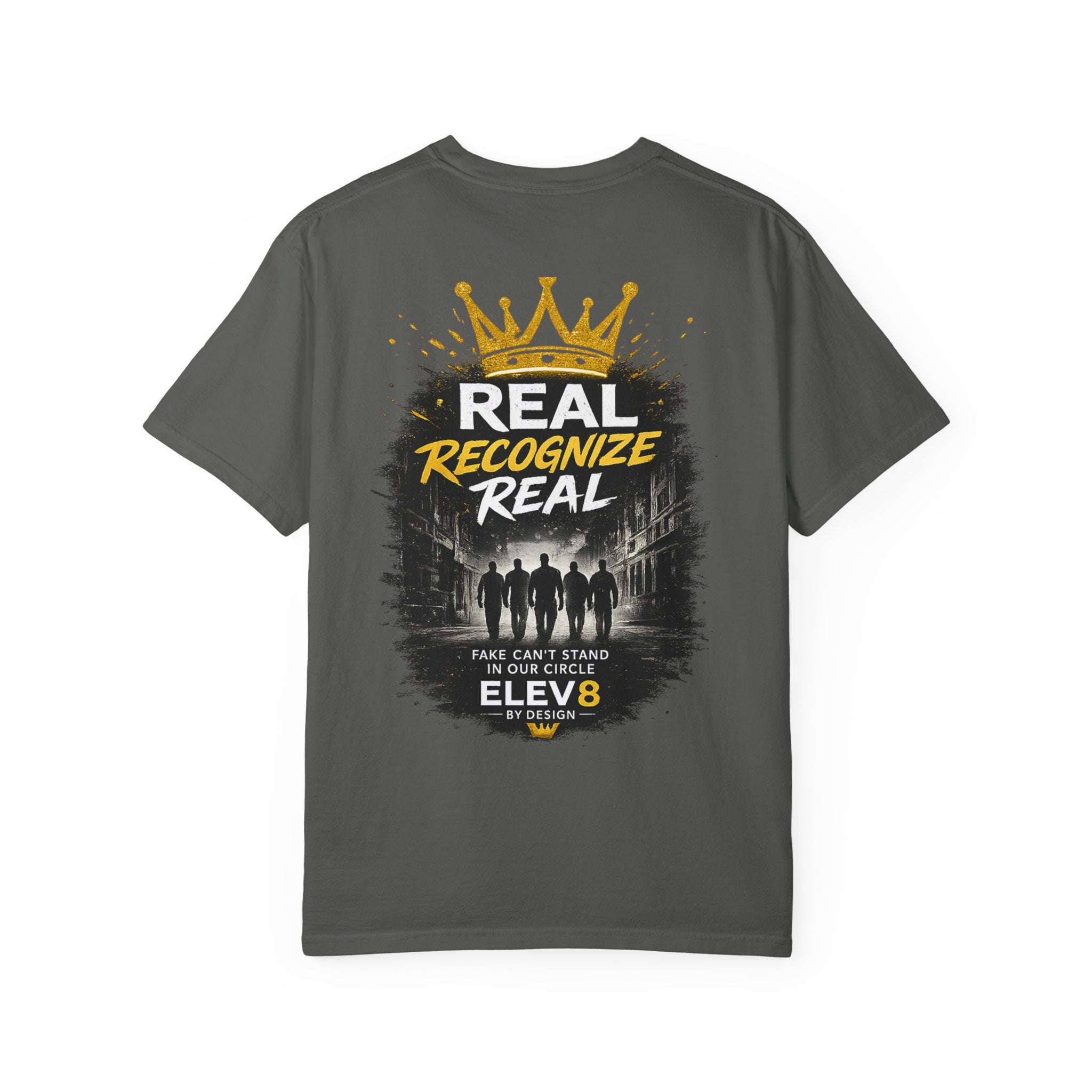 Elev8 "Real Recognize Real" T-Shirt - Crown Logo Streetwear Tee