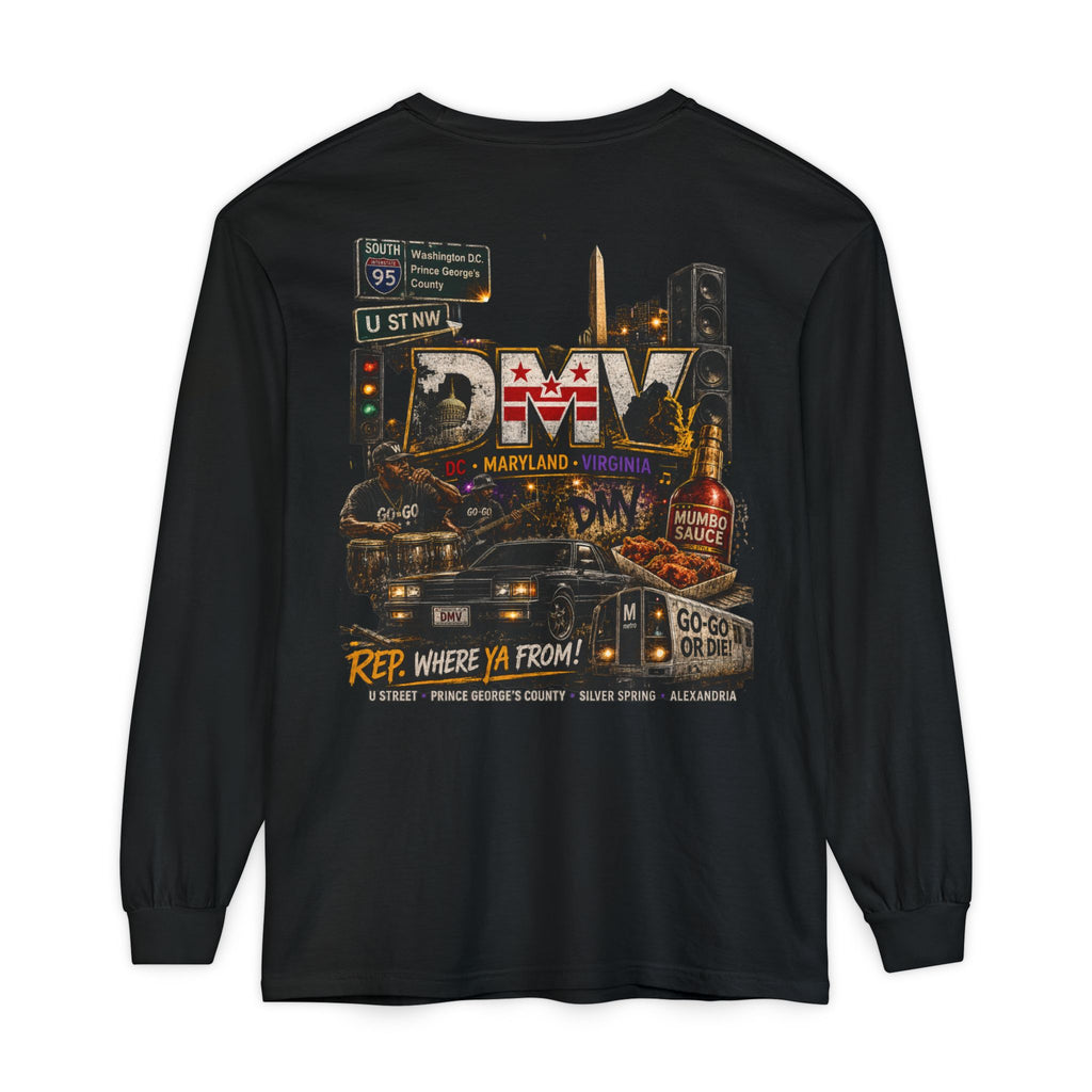 ELEV8 BY DESIGN™ | DMV Nights Premium Garment-Dyed Long Sleeve Tee